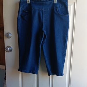 Time and Tru Indigo Stretch Denim Capri Pants